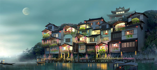 綦江东溪古镇沙盘多媒体(古典风格)